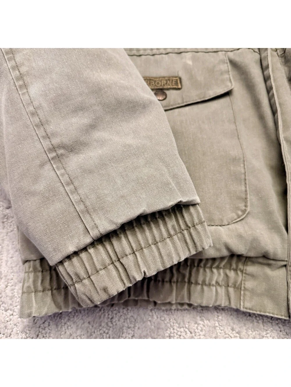 Vintage Expressions Men’s Military Bomber Jacket Green M Airborne Embroidered